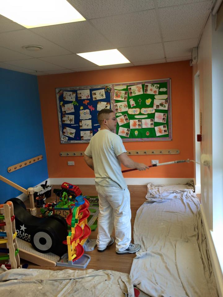 painting interior of school in basingstoke